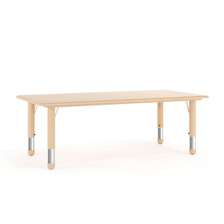 Flash Furniture Rectangle 23.625 W, 47.25 L, 23.5 H, Plastic, Steel, Brown YU-YCY-060-RECT-TBL-NAT-GG
